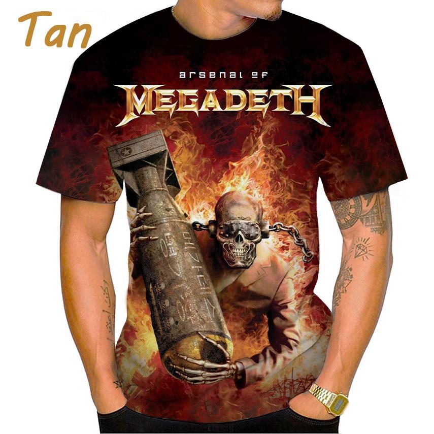 

Летняя новая мода Megadeth 3D печать повседневная мужская круглая горловина короткий рукав топы футболка L