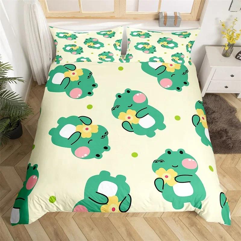 Cute Fox Duvet Cover Cartoon Animal Bedding Set Microfiber Botanical Tree Branches Comforter Cover Twin King For Kids Boys Girls