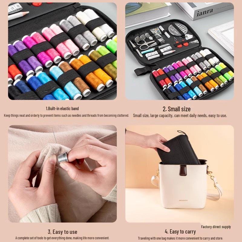 Portable Household Sewing Kit: Large-Capacity Needle and Thread Storage for Students and Home Use