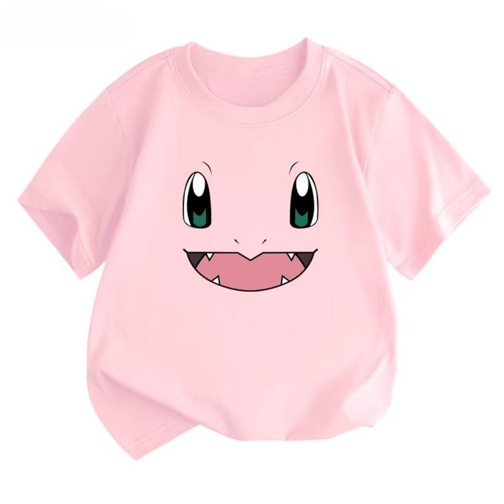 Potdemiel Pikachu Print  Children's T-Shirt, New Summer Style, Casual, Comfortable, and Breathable Children's Top