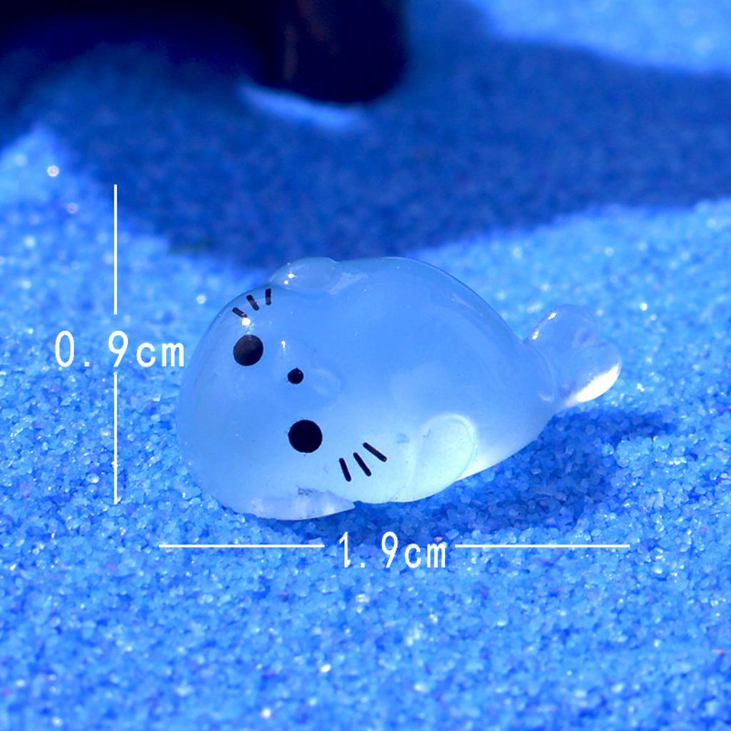 Glow-in-the-dark Decorative Piece: Adorable Little Seal Miniature Aquarium Ornament Miniature Sea DIY Resin Craft
