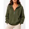 Women S Loose Fit Hooded Half Zip Pocket Casual Sweatshirt