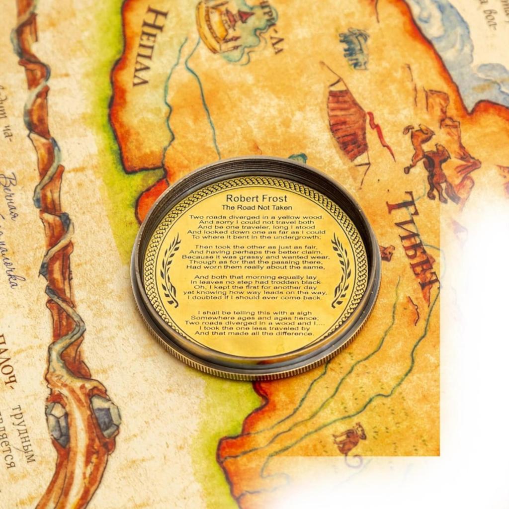 Brass Poem Compass by Stanley London - Engraved Nautical Navigation Keepsake Gift For Every Occasions