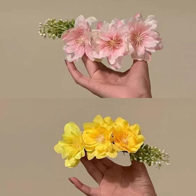 1PC Ladies Chinese Flower Hairpin - Traditional Asian Hairpin with Flower Comb, Suitable for Disc Hair, Bun, Bridal Guest Hairstyles