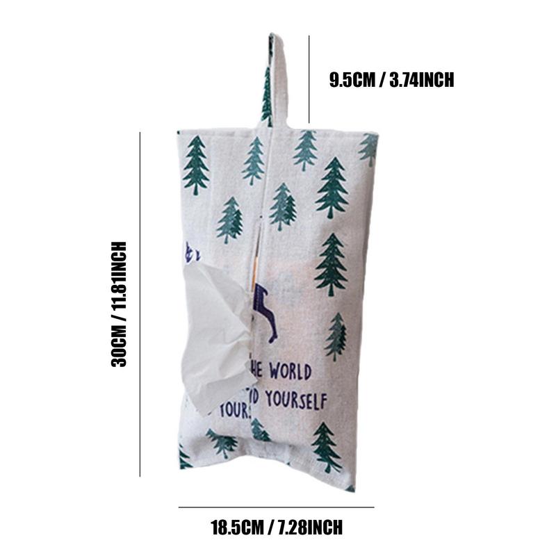 Portable Hanging Fabric Tissue Case Box Living Room Container Home Car Towel Napkin Papers Bag Holder Box Home Table Decoration
