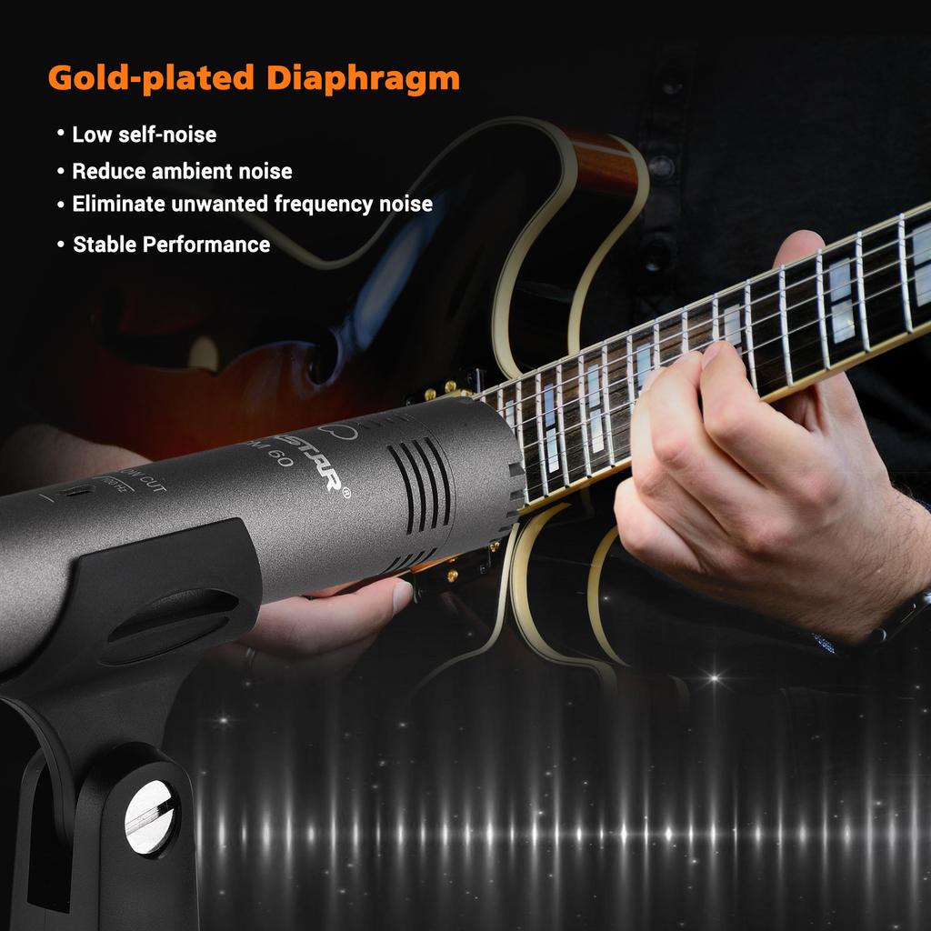 Takstar CM-60 Profesionální kondenzátorový mikrofon XLR kardioidní mikrofon 48V Phantomový napájecí zdroj pro