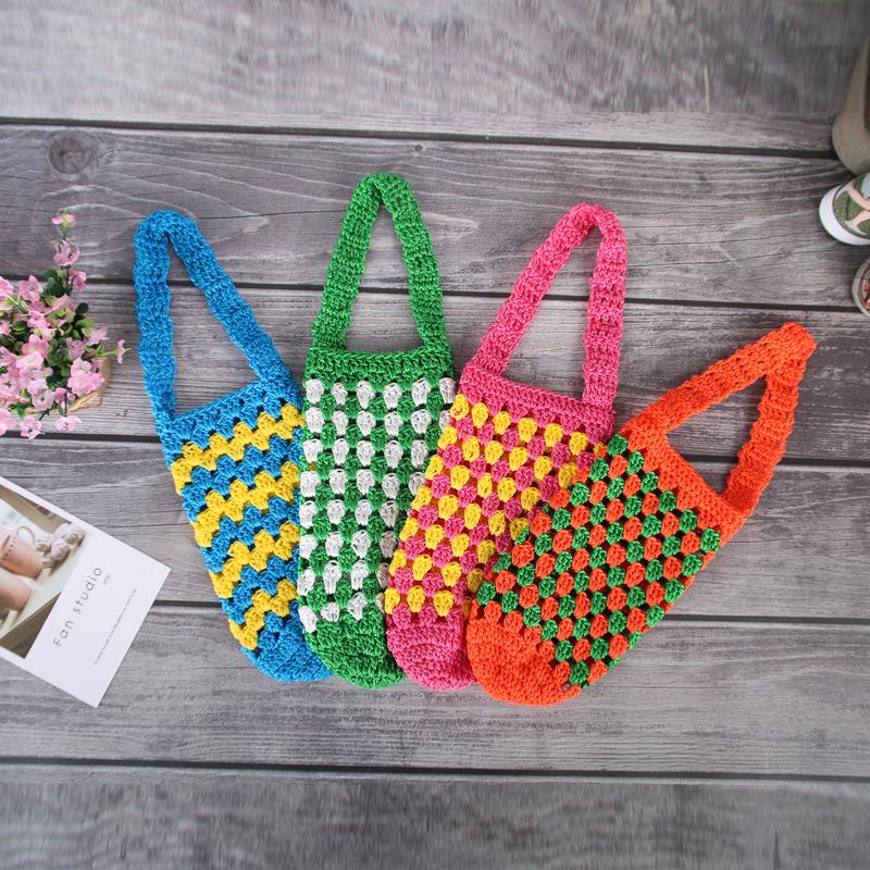 Funda portátil para termo con asa de 400-600 ml, funda para botella de agua de ganchillo, estuche para botellas de agua de punto, bolsa de almacenamiento.