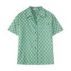 Women's Checkered Short Sleeved Shirts Summer American Style Thin Blouses Loose Casual Versatile Ladies Clothing