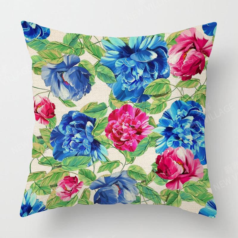 Tropical Plant Pattern Cushion Set Bedroom Cafe Decor Ins Style Living Room Sofa Pillow Set Throw Pillowcase 40X40Cm 45X45Cm