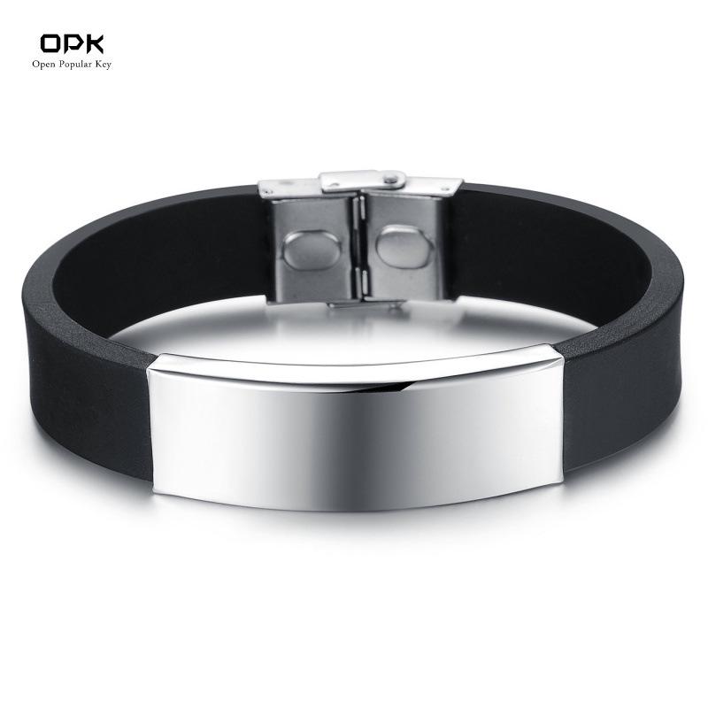 

OPK Ретро Хип-Хоп Силиконовый Мужской Браслет: Европейские и американские модные тенденции