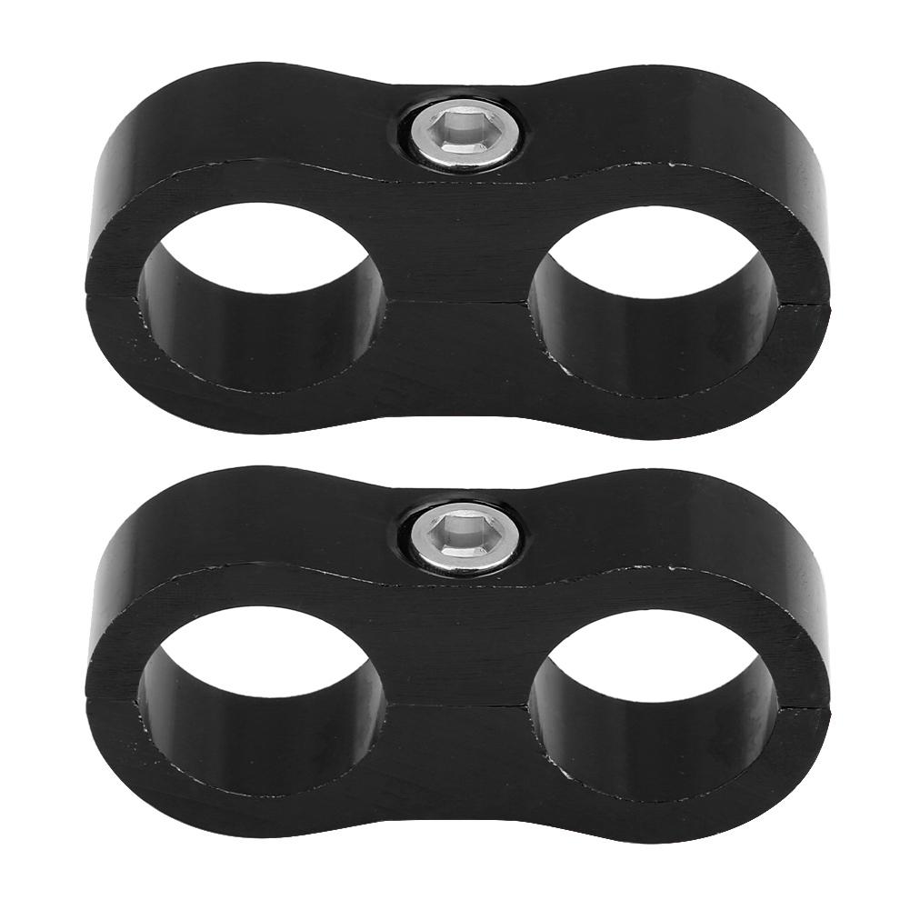 AN10 Aluminum Alloy Hose Separator Clamp Fitting Adapter Bracket Universal (Black)