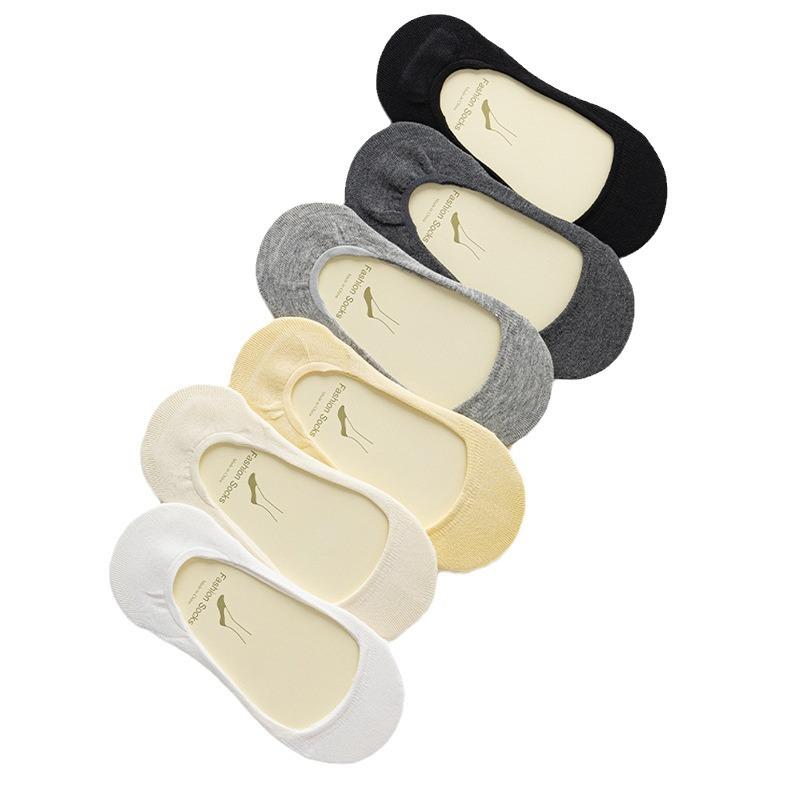 Female Summer Thin Cotton Non Slip and Odor Proof Shallow Mouth Invisible Heel Socks