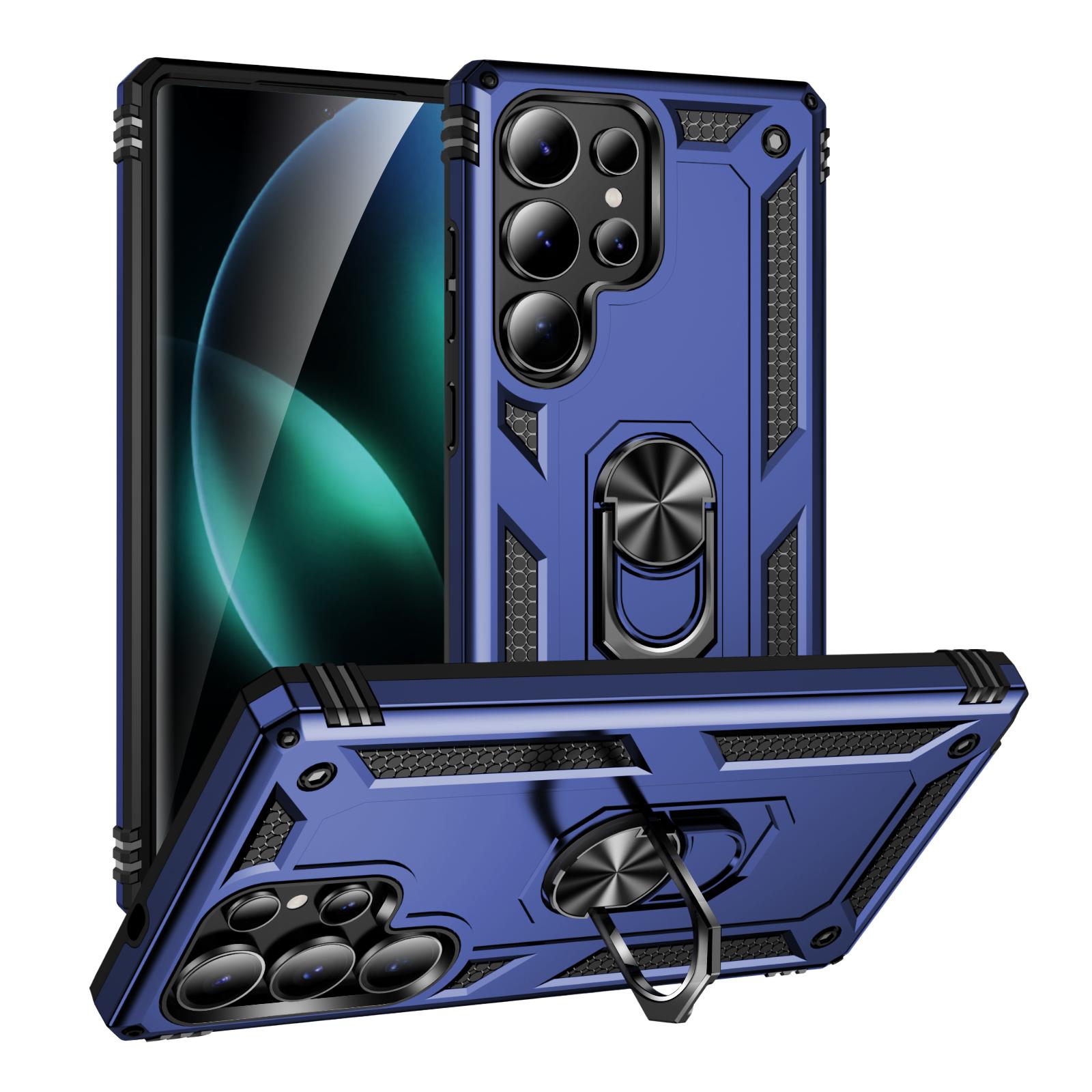 

Противоударный складной чехол-броня для Samsung S25 S24 S23 Ultra для Samsung Galaxy S25 S24 S23 Plus S24FE подставка держатель кольцо крышка For Samsung S25 синий