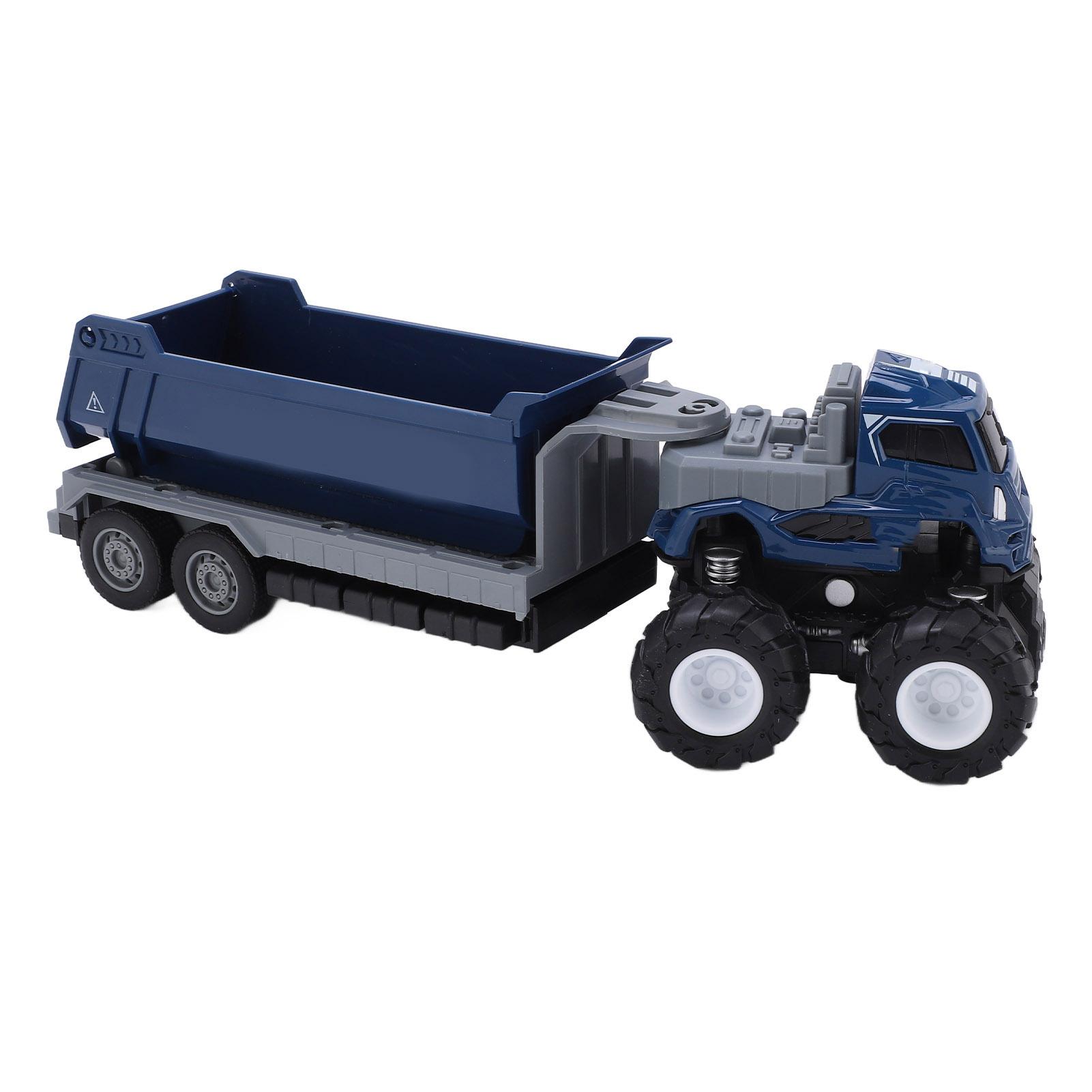 Kids Four Drive Inertial Alloy Transport Trailer Engineering Freight Vehicle Toy Car Model