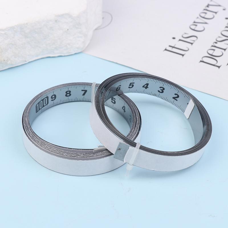 Self-Adhesive Tape Measure Steel Tape Ruler Metric Scale 1M/2M Length For T-Track Router Table Saw Household Measuring Tools