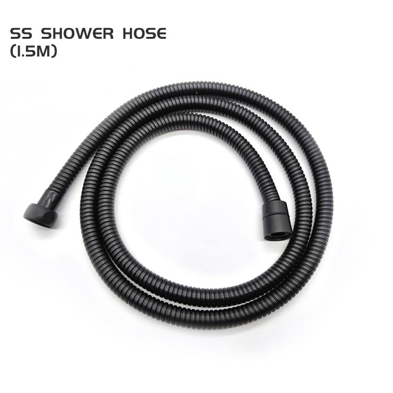 

Матово-черная круглая/квадратная латунная душевая лейка с регулируемым держателем для душа и 1,5-метровым шлангом из нержавеющей стали Аксессуары для ванной комнаты