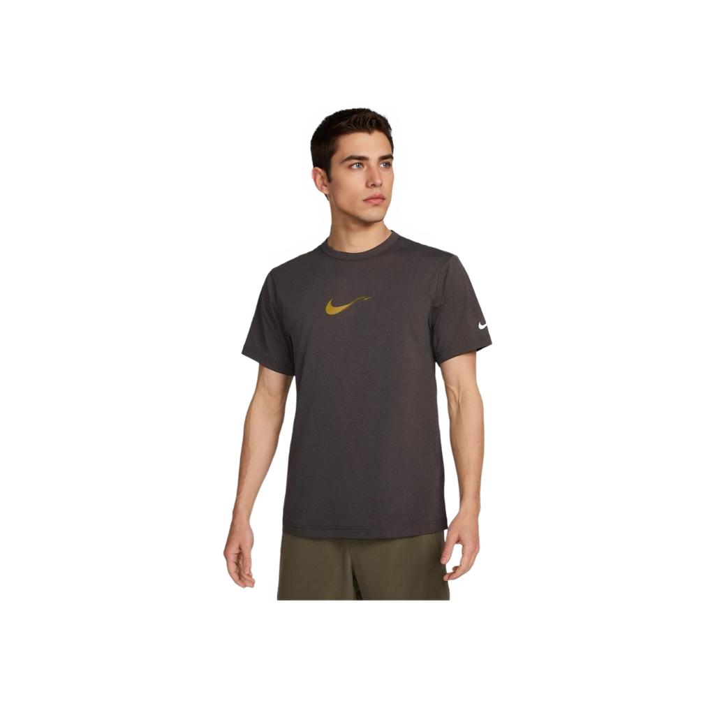 Nike Logo Quick-Dry Crew Neck T-Shirt Men Tops Gray HV4882299