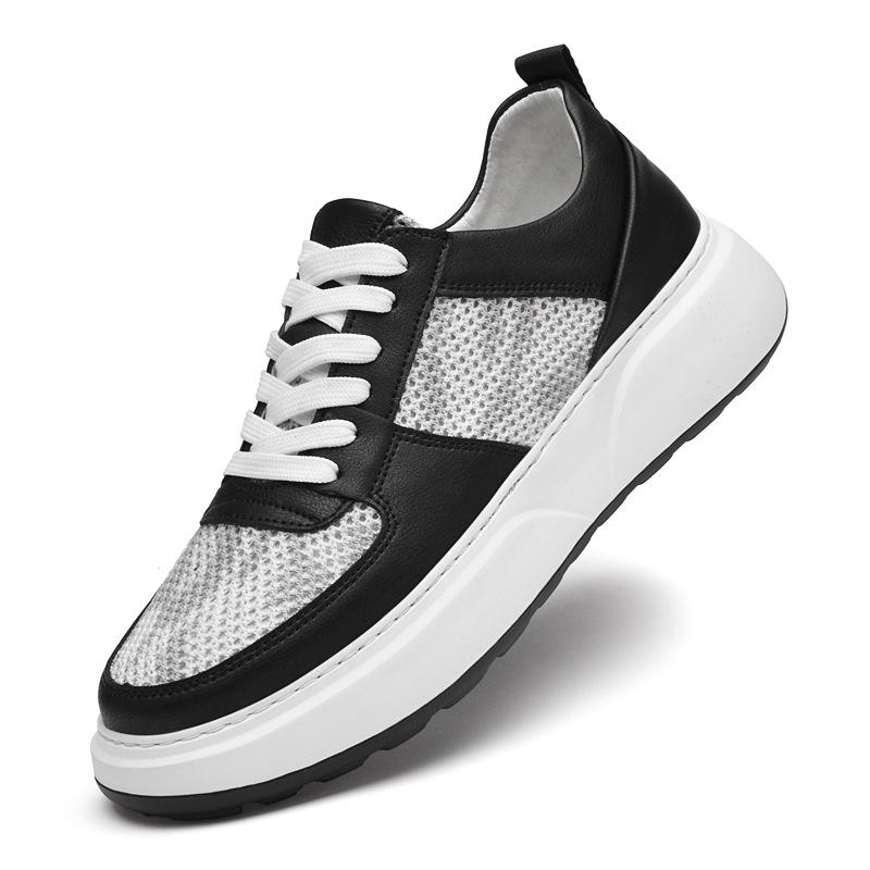 

Men s shoes 2025 summer new black and white panda shoes fashion heightened platform trend ins popular Internet celebrities same shoes 44