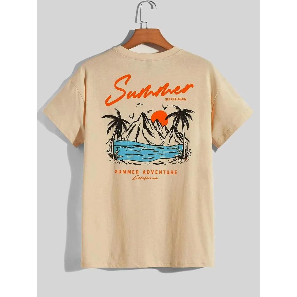 

Лето Set Off Again Adventure California Мужская футболка хлопковая свободная футболка модная толстовка свободные летние топы S