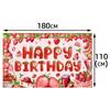 Pink Themed Strawberry Children Birthday Party Decoration Banner Background