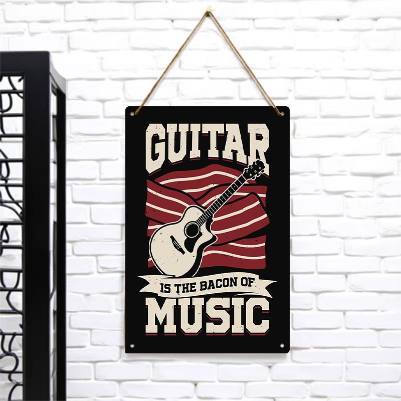 

Vintage Guitar Music Metal Wall Art Creative Home Decor American Country Style Iron Hanging Decoration 7.9x11.8In(20x30cm)