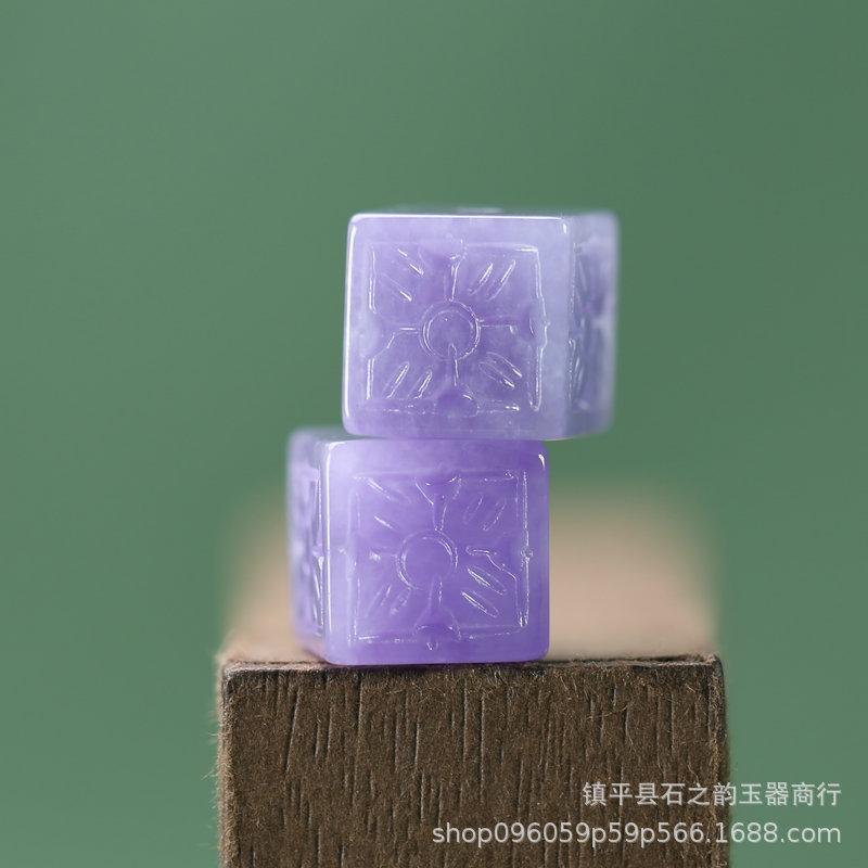 Purple Jade Carved Square Beads, 12mm with 2mm Holes, for DIY Jewelry or Clothing Accessories A145. Accessory нефритовый