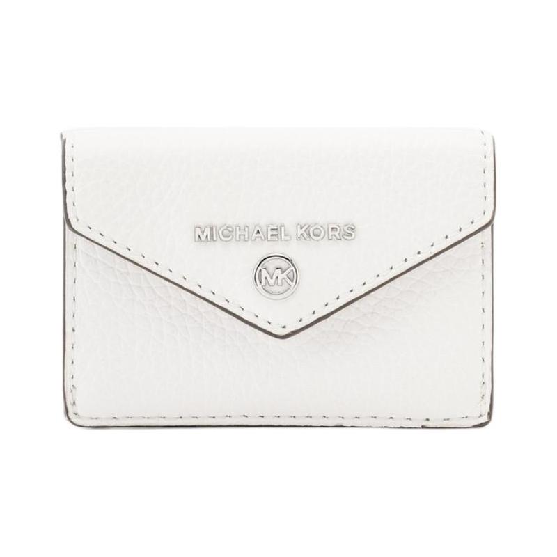 MICHAEL KORS Jet Set Charm Tri-fold Brand Logo Cowhide Wallet Small Women s White белый