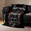 Eagle Skull Motorcycle Art for All Seasons Blanket Lunch Break Throw Gift