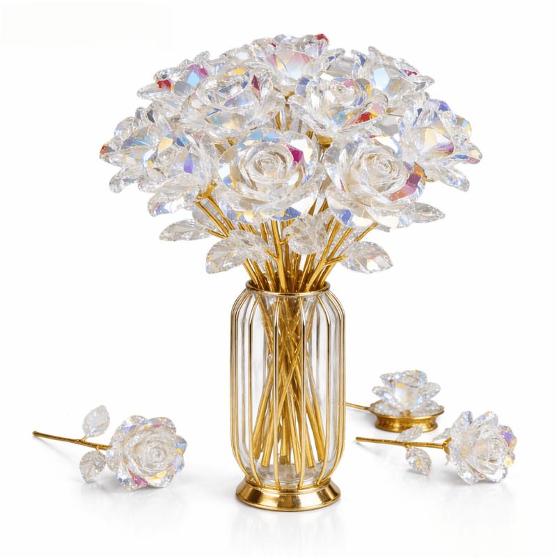 19PCS The dazzling eternal crystal rose