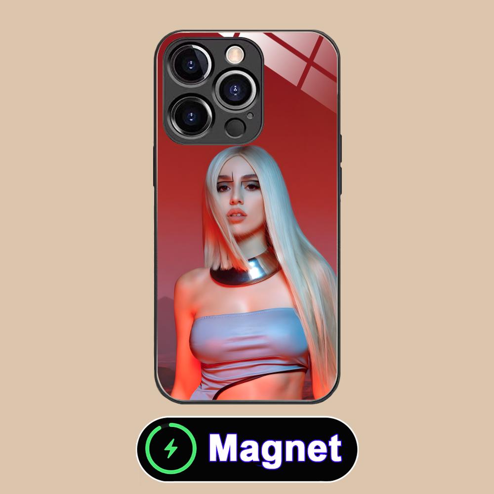 Fashion Ava Max Glass MagSafe Mobile Phone Case for iPhone 17 16 15 14 13 12 11 Air Pro Max Plus Mini Colorful Cover