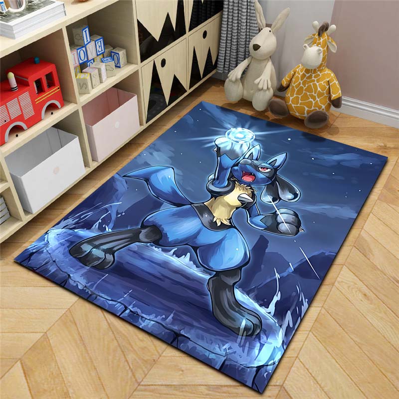 17 Styles P-Pokemon Lucario Theme Cartoon Carpets Rug for Living Room Bedroom Bedside Floor Mat Large Area Home Decor Rug Gifts