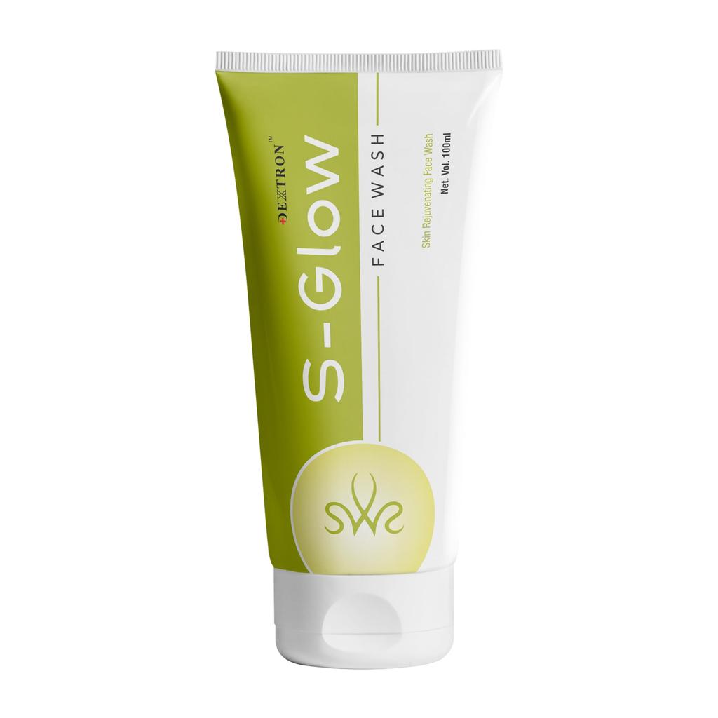 S-Glow Face Wash Foaming Cleanser with Natural Herbal Formula | Green Face Wash for Fresh & Glowing Skin | Daily Use | For Men & Women | All Skin T