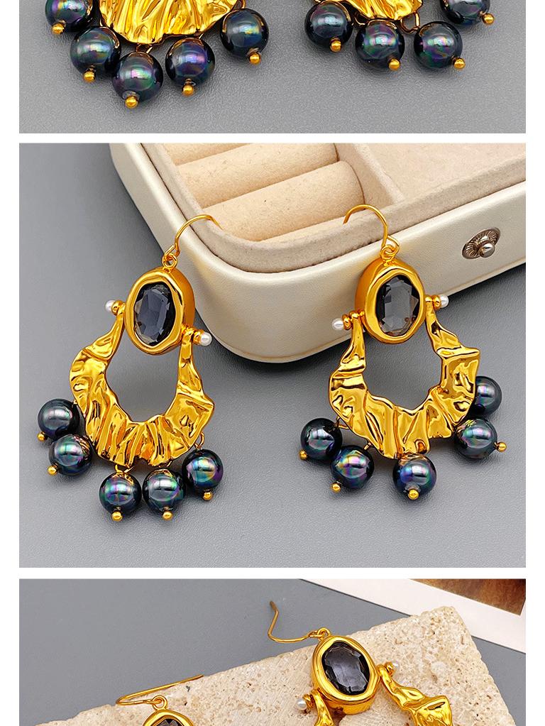 French Retro Pearl Tassel Irregular Pleated Dangle Earrings - Stylish & Unique Design