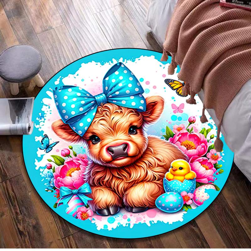 

Cartoon animal Circular Rug Office Decorative Carpet For Living Room Bedroom Door Mat Floor Carpet Computer Chair Area Rug 80x80cm( 31x31in)