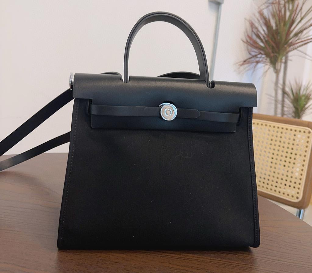 Leather Bag 2022 New Retro Fashion Canvas Kelly Bag Design Sense Contrasting Color Shoulder Messenger Bag Women's Bag