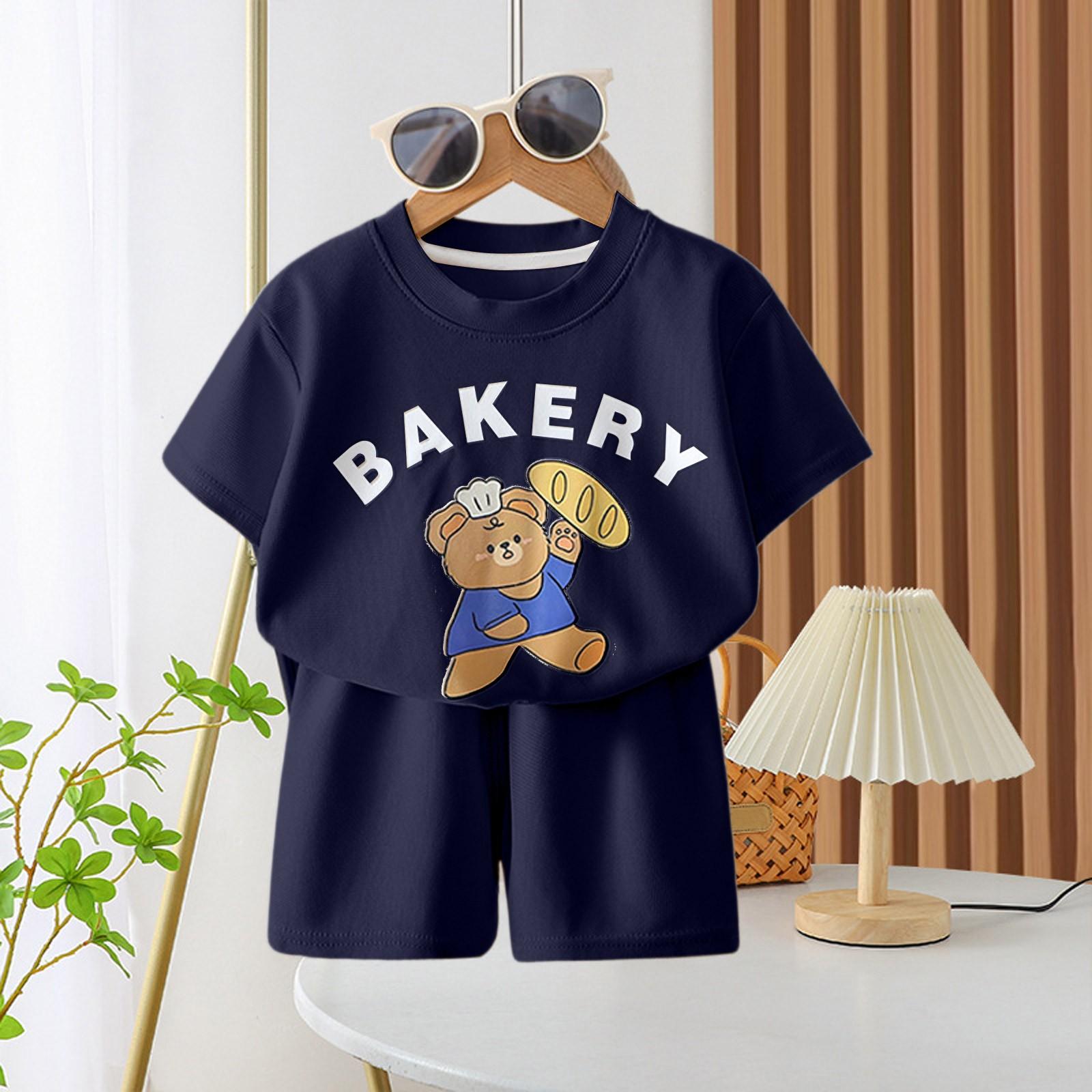 

Kid Patriotic Outfit - Short Sleeve & Shorts 2-Piece Set For Boy 90 Темно-синій