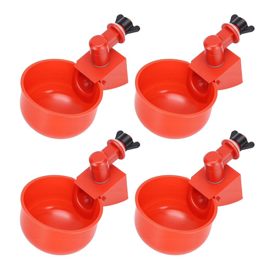 10PCS Automatic Chicken Waterer Cups with Electric Drill Bit Poultry Water Feeder Kit for Duck Goose Turkey 10PCS Cups