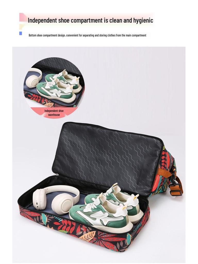 Women's Street Trend Sports & Yoga Bag - Large Capacity Travel Bag with Wet & Dry Separation, Logo Printable, Shoulder Carry