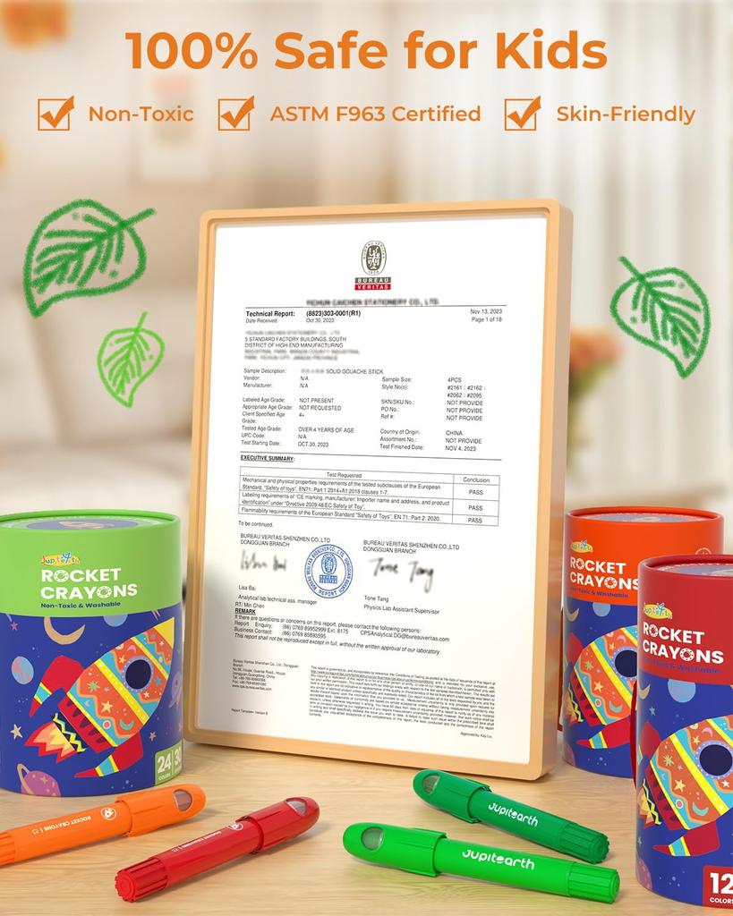 JUPITEARTH Crayon Rocket Type Retractable 24 Colors