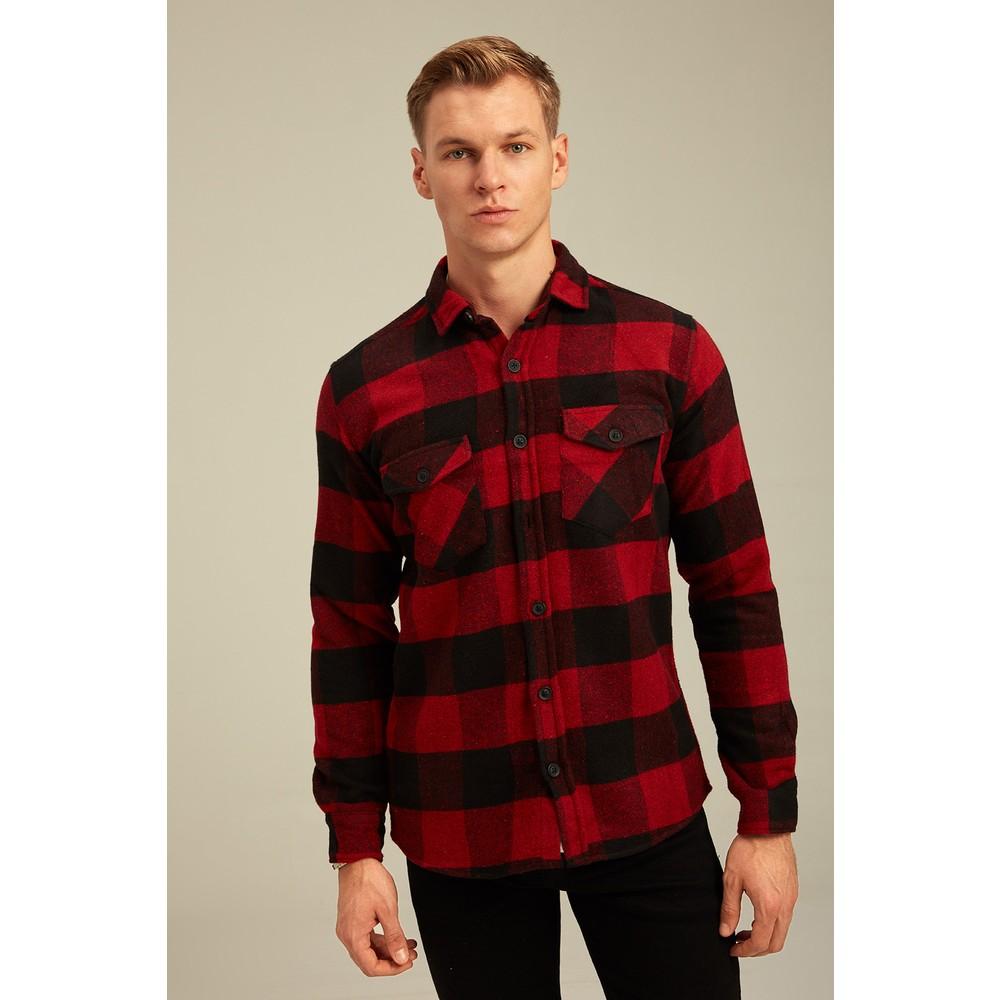 red and black lumberjack shirt
