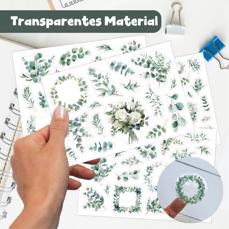 Grüne Blätter Scrapbook Sticker / 100 Eukalyptusblätter Hochzeitsfeier Sticker zum Scrapbooking, Journaling, für Alben, Grußkarten
