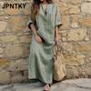 JPNTKY Fashion Summer Spring Long Sleeve V-Neck Casual Dresses