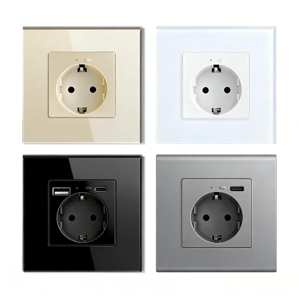 European Standard Smart WiFi Socket with App Remote, Voice Control, Timer, and Power Monitoring