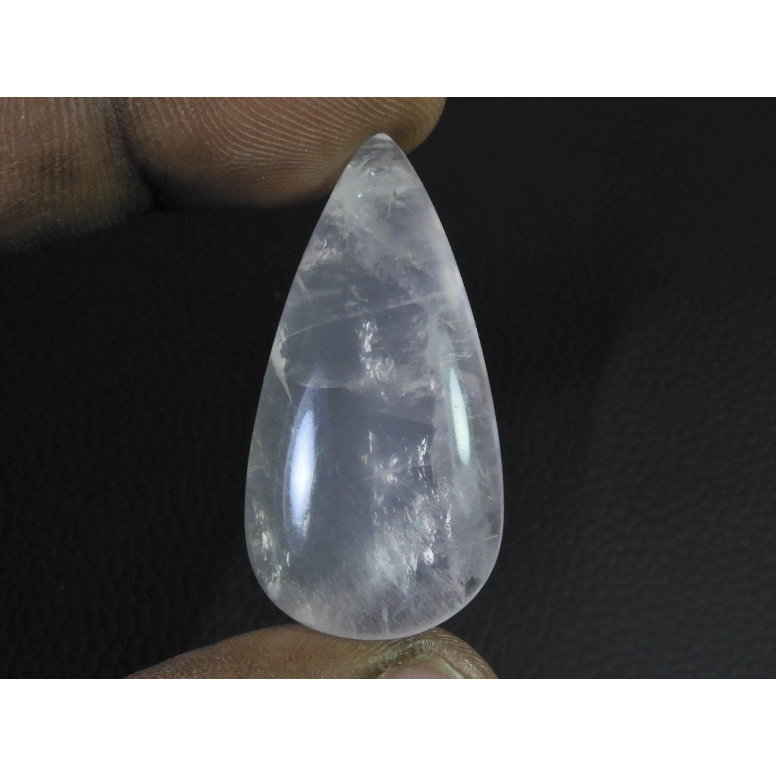 53Cts. Natural Rose Quartz Pear Cabochon Loose Gemstone 20X40X09 MM B-376