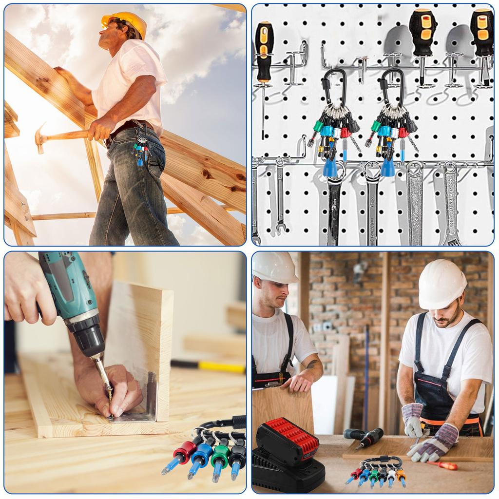 Screwdriver Bit Holder 1/4 Inch Hex Shank Keychain Bit Holder Extension Bar Drill Bit Holder Quick Change for Drill Bits