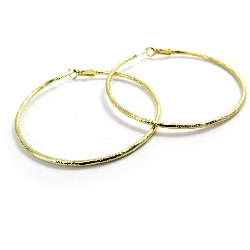Les Trésors De Lily [L9570] - Gold Double 'Choréographie' Hoop Earrings Ø 60 Mm