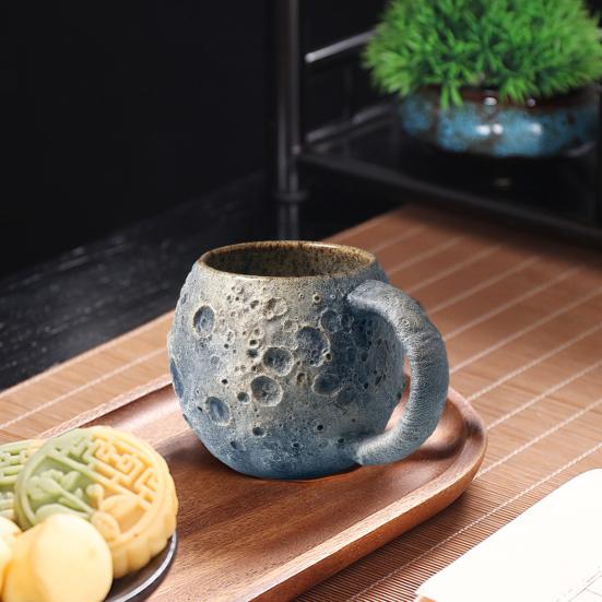 Space-Themed Coffee Cups with Ergonomic Handle Dishwasher Safe Space Embossed Planet Mugs Solar System Planet Mugs