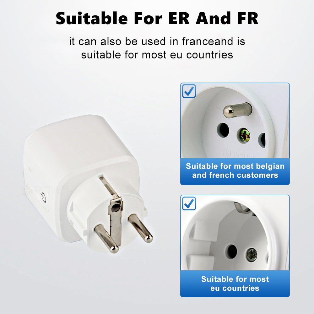 20a/16a Tuya Wifi Eu Smart Plug Outlet 220v Power Monitor Wireless Socket Remote Timer Electrical Control For Google Home Alexa