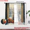 Set Of 2 Classic Flat Printing Christmas Curtains Tree Gifts Digital Printed Polyester Drapes Festive Use Curtain