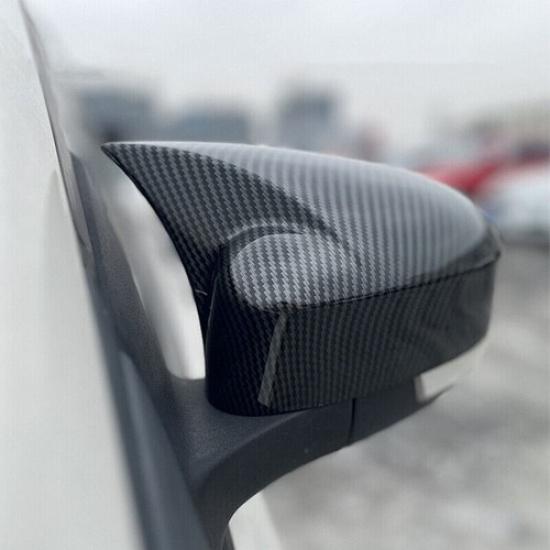 Carbon Fiber Rearview Side Mirror Cover Cap Horn ABS For Ford Focus MK3 2012-18